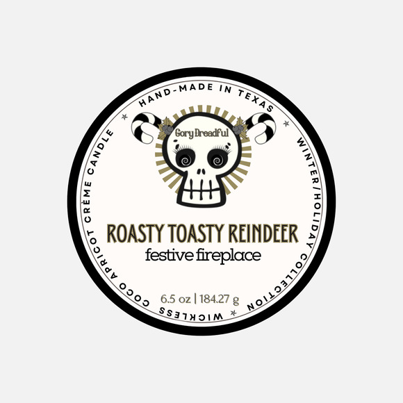 Roasty Toasty Reindeer Luxury Wickless Candle: Festive Fireplace Scent - Picture 6 of 7